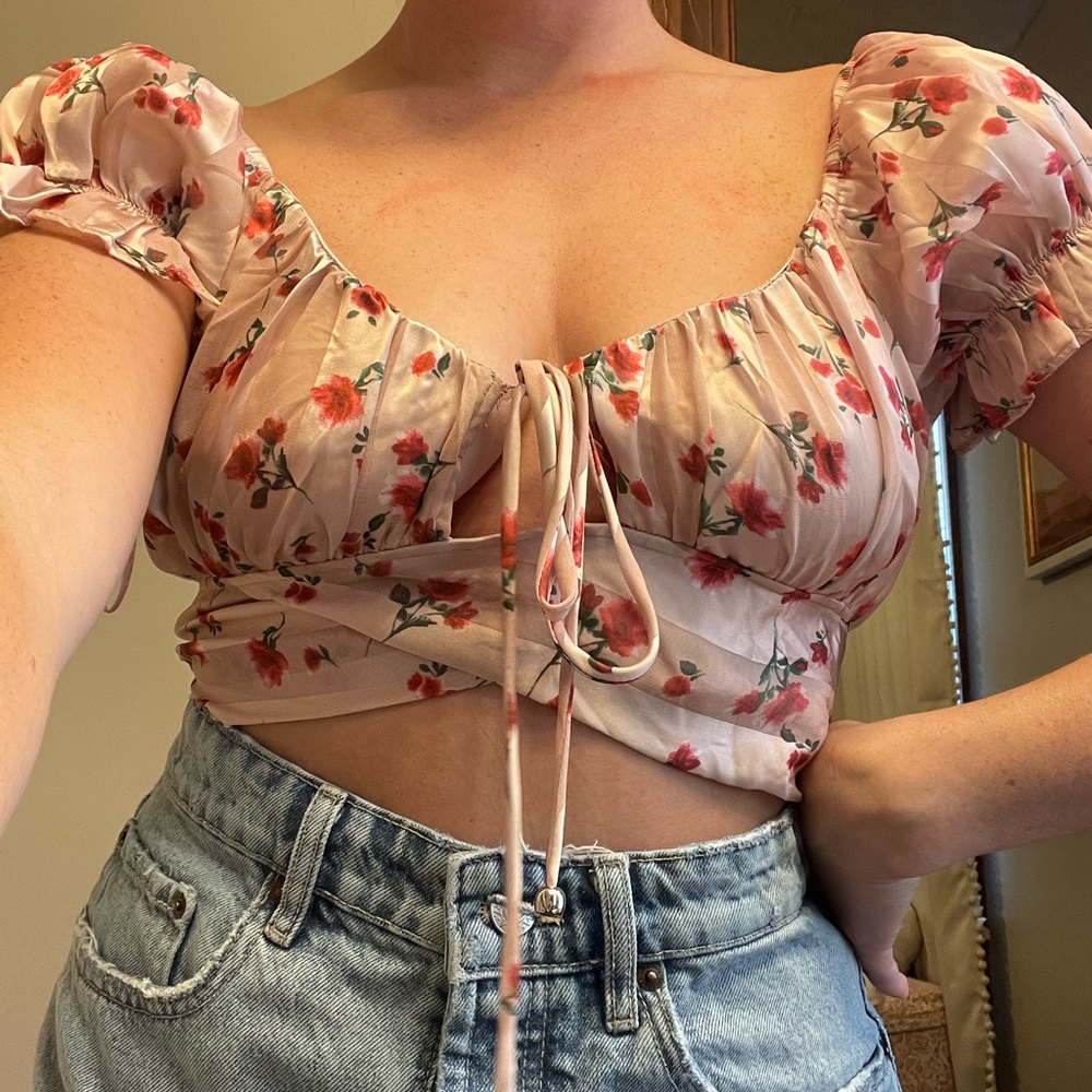 Apricot lane boutique crop shirt